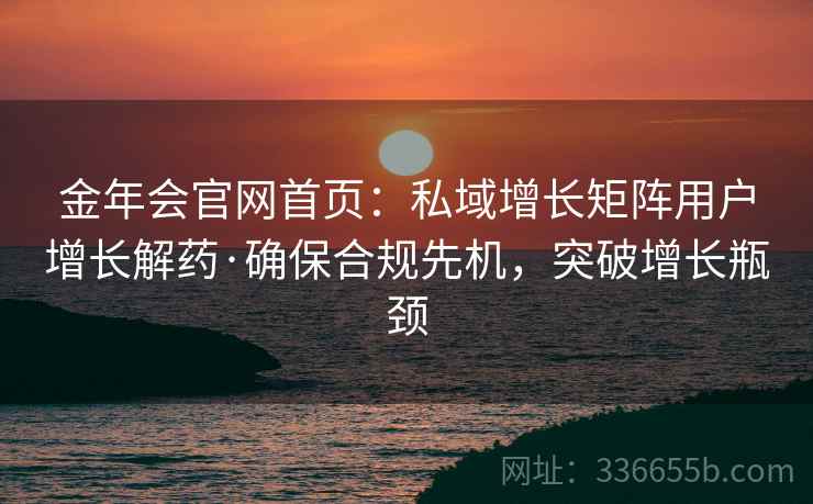 金年会官网首页：私域增长矩阵用户增长解药·确保合规先机，突破增长瓶颈