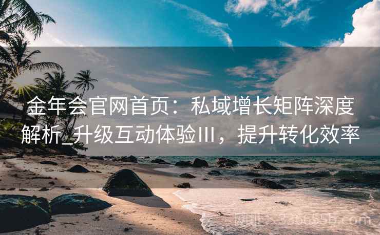 金年会官网首页：私域增长矩阵深度解析_升级互动体验Ⅲ，提升转化效率